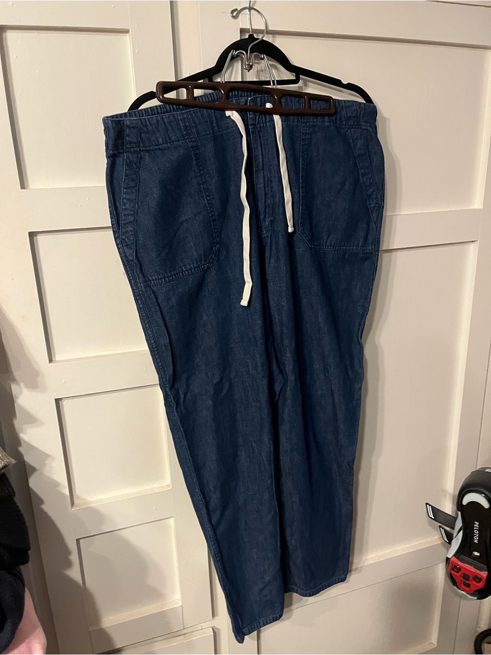 J. Crew.  Casual Drawstring Indigo Blue Denim Jogger Pants